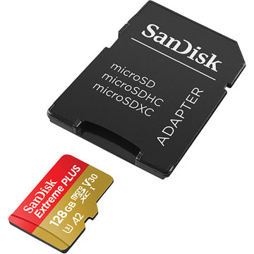 SanDisk Extreme PLUS microSDHC Memory Card, 128GB, Class 10/UHS-I,170/90MB/s, With Adapter